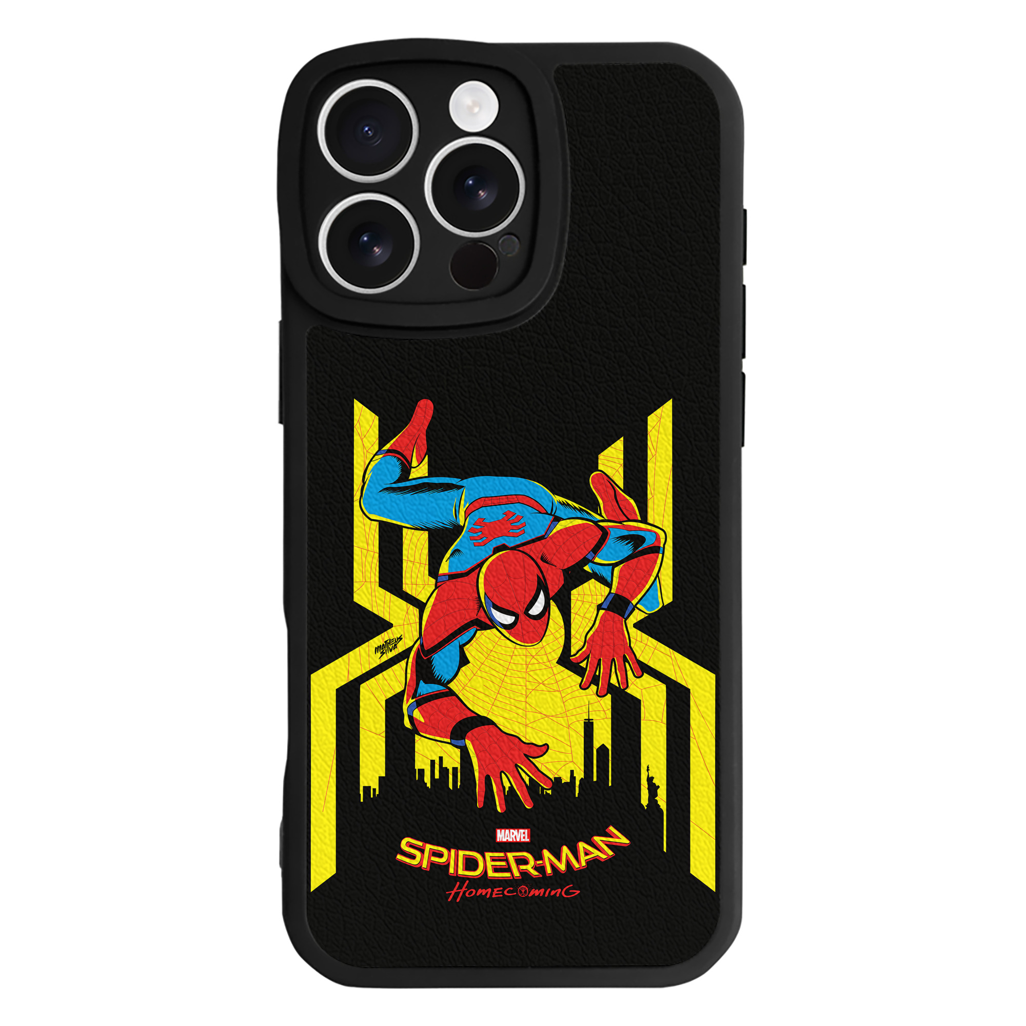 （画像用） Spider Man スパイダーマン 【iPhone 16シリーズ対応】シリコンスマホケース（レザー調） 材質：シリコン